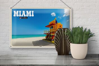 Signe en étain voyage 30x20cm, Miami USA plage vacances en mer 3