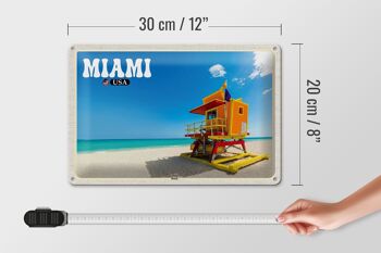 Signe en étain voyage 30x20cm, Miami USA plage vacances en mer 4