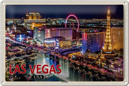 Blechschild Reise 30x20cm Las Vegas USA The Strip Casinos Hotel