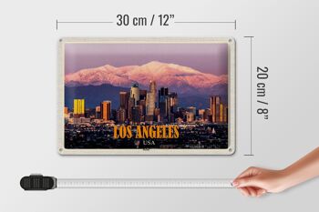 Panneau de voyage en étain, 30x20cm, gratte-ciel de Los Angeles Skyline Mountains 4