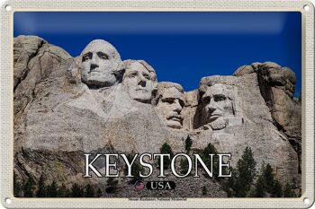 Panneau de voyage en étain, 30x20cm, Keystone USA, mémorial du mont Rushmore 1