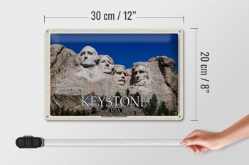 Panneau de voyage en étain, 30x20cm, Keystone USA, mémorial du mont Rushmore 4