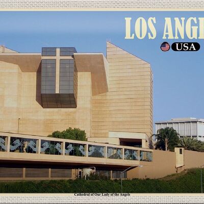 Targa in metallo da viaggio 30x20 cm Cattedrale di Los Angeles Nostra Signora degli Angeli