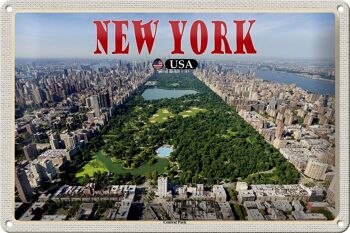 Panneau en étain voyage 30x20cm, New York USA Central Park 1
