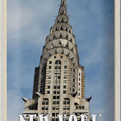 Cartel de chapa de viaje, 20x30cm, rascacielos del edificio Chrysler de Nueva York