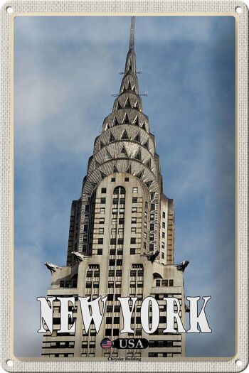 Panneau de voyage en étain, 20x30cm, gratte-ciel du bâtiment Chrysler de New York 1