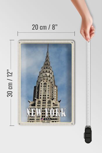 Panneau de voyage en étain, 20x30cm, gratte-ciel du bâtiment Chrysler de New York 4