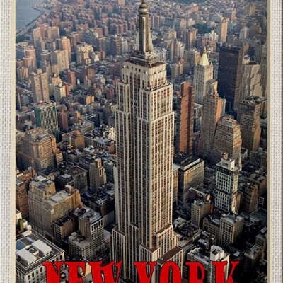 Targa in metallo da viaggio 20x30 cm New York Empire State Building Dko