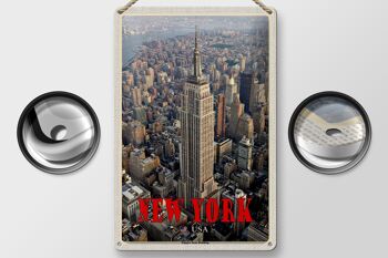 Panneau en étain voyage 20x30cm, New York Empire State Building Dko 2