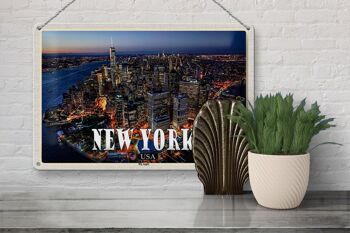 Panneau de voyage en étain, 30x20cm, New York, USA, gratte-ciel Big Apple 3