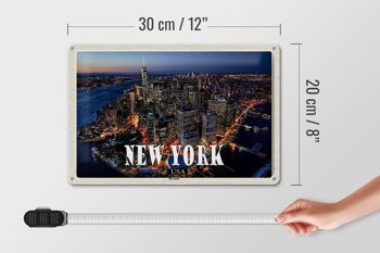 Panneau de voyage en étain, 30x20cm, New York, USA, gratte-ciel Big Apple 4