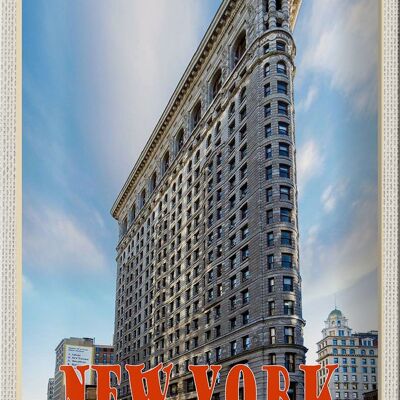 Panneau de voyage en étain, 20x30cm, New York, USA, Flatiron Building