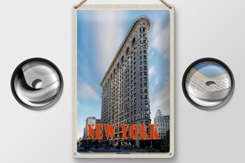Panneau de voyage en étain, 20x30cm, New York, USA, Flatiron Building 2