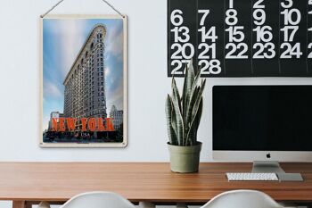 Panneau de voyage en étain, 20x30cm, New York, USA, Flatiron Building 3