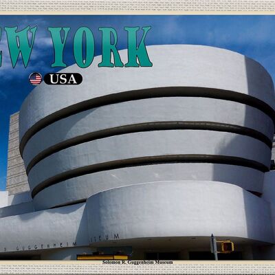 Panneau en étain voyage 30x20cm, New York, USA, Solomon R. musée Guggenheim