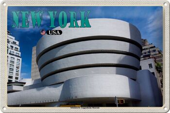Panneau en étain voyage 30x20cm, New York, USA, Solomon R. musée Guggenheim 1