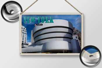 Panneau en étain voyage 30x20cm, New York, USA, Solomon R. musée Guggenheim 2