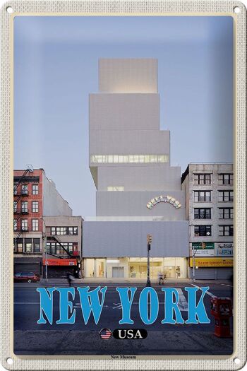 Panneau en étain voyage 20x30cm, New York USA, nouveau musée 1