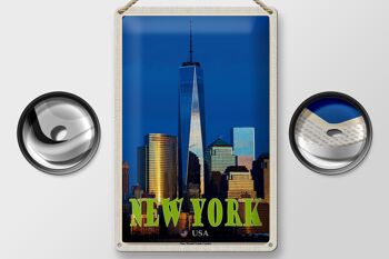 Panneau en étain voyage 20x30cm, New York USA One World Trade Center 2