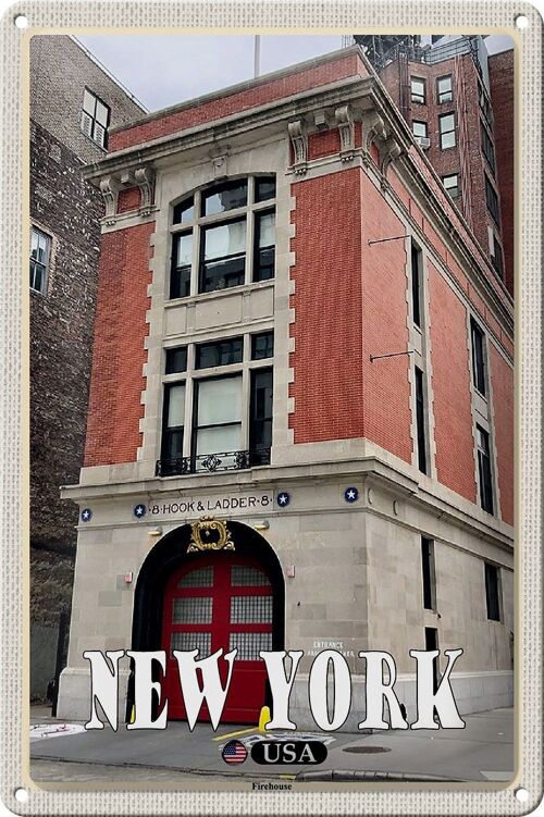 Blechschild Reise 20x30cm New York USA Firehouse