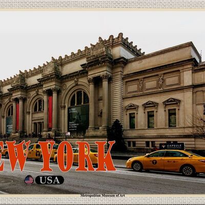Targa in metallo da viaggio 30x20 cm New York USA Metropolitan Museum of Art