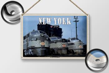 Signe en étain voyage 30x20cm, trains ferroviaires du centre de New York, New York 2