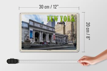 Panneau de voyage en étain, 30x20cm, bibliothèque publique de New York, états-unis 4