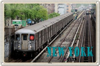 Panneau en étain voyage 30x20cm, métro de New York USA 1