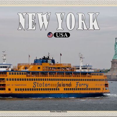 Cartel de chapa de viaje, 30x20cm, Nueva York, EE. UU., Staten Island, Ferry
