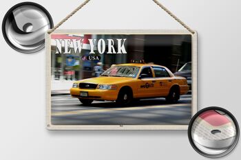 Panneau en étain voyage 30x20cm, rues de taxi de New York USA 2