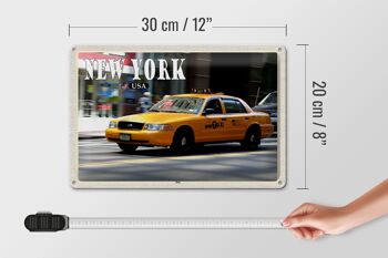 Panneau en étain voyage 30x20cm, rues de taxi de New York USA 4