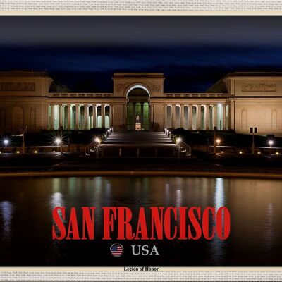 Metal sign travel 30x20cm San Francisco USA Legion of Honor Museum