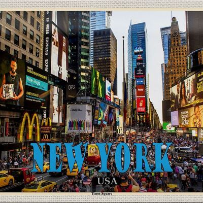 Targa in metallo da viaggio 30x20 cm New York USA Times Square Center