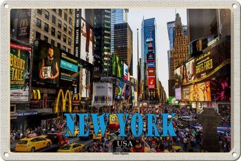 Panneau en étain voyage 30x20cm, New York USA Times Square Center 1