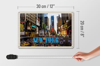 Panneau en étain voyage 30x20cm, New York USA Times Square Center 4