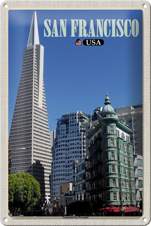 Blechschild Reise 20x30cm San Francisco USA Transamerica Pyramid
