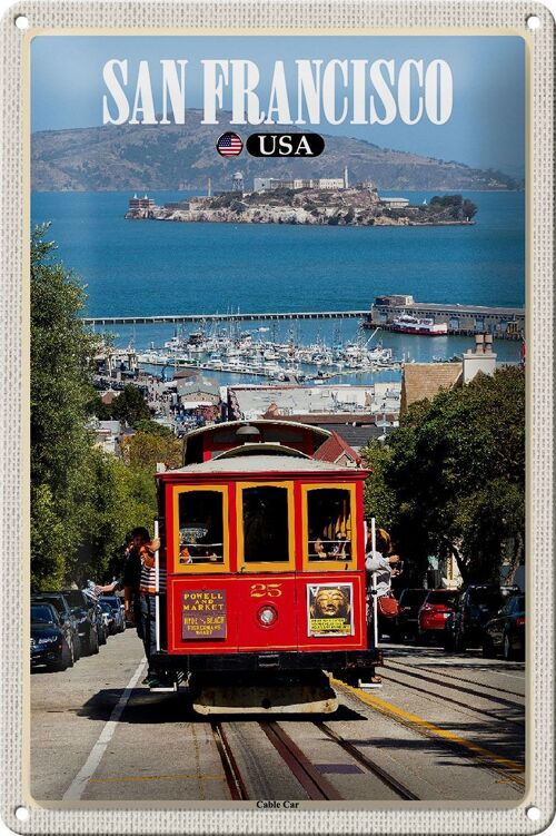 Blechschild Reise 20x30cm San Francisco USA Cable Car