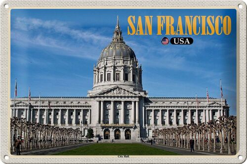 Blechschild Reise 30x20cm San Francisco USA City Hall Rathaus