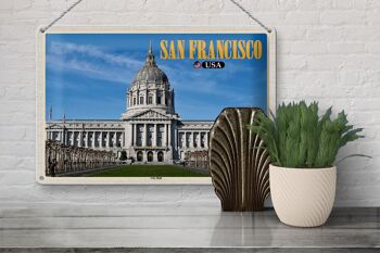 Signe en étain voyage 30x20cm, hôtel de ville de San Francisco, états-unis 3