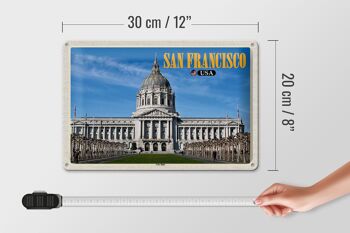 Signe en étain voyage 30x20cm, hôtel de ville de San Francisco, états-unis 4