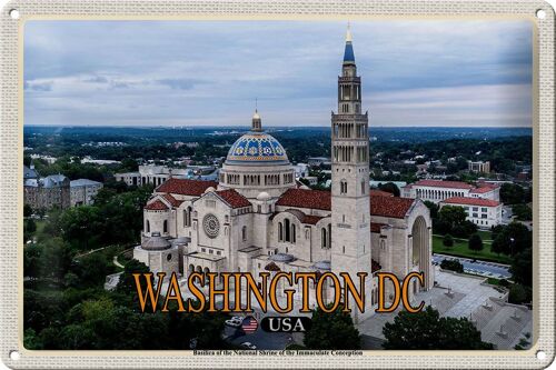 Blechschild Reise 30x20cm Washington DC USA Basilica National Shrine