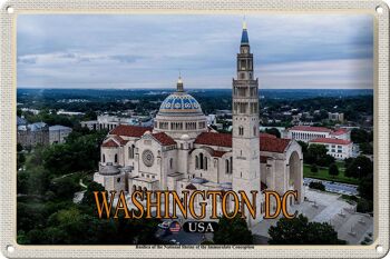 Panneau de voyage en étain, 30x20cm, Washington DC, USA, basilique, sanctuaire National 1