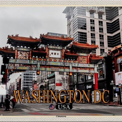 Blechschild Reise 30x20cm Washington DC USA Chinatown