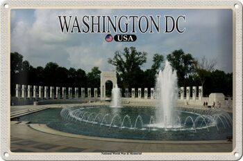 Panneau de voyage en étain, 30x20cm, Washington DC, USA, mémorial National de la seconde guerre mondiale 1