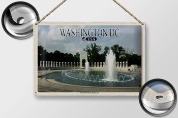 Panneau de voyage en étain, 30x20cm, Washington DC, USA, mémorial National de la seconde guerre mondiale 2