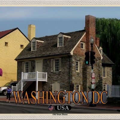 Targa in metallo da viaggio 30x20 cm Washington DC USA Old Stone House Museum