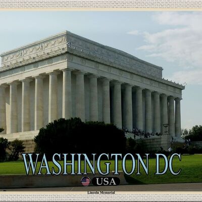 Signe en étain voyage 30x20cm, Washington DC USA Lincoln Memorial