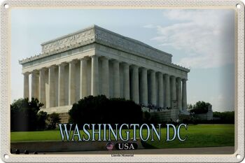 Signe en étain voyage 30x20cm, Washington DC USA Lincoln Memorial 1