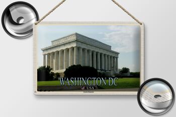 Signe en étain voyage 30x20cm, Washington DC USA Lincoln Memorial 2