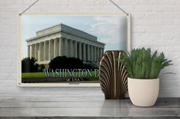 Signe en étain voyage 30x20cm, Washington DC USA Lincoln Memorial 3